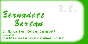 bernadett bertan business card